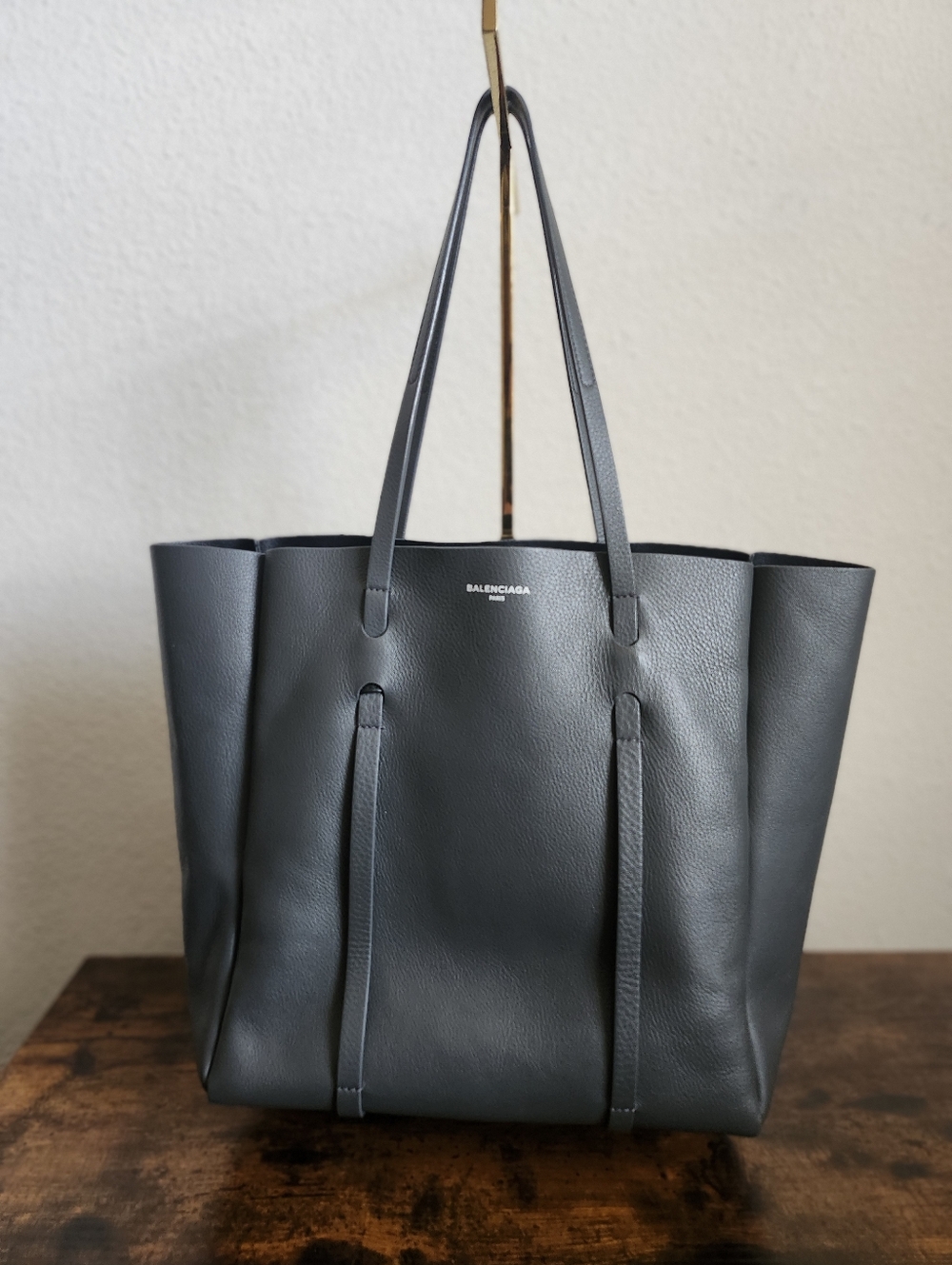 Balenciaga Grey Leather Everyday Tote Small With Pouch